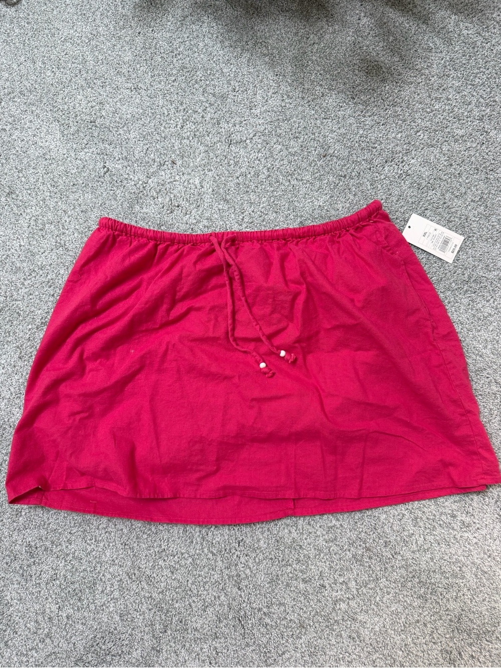 Women's linen beaded Drawstring Skirt- Pink Size XXL A New Day
